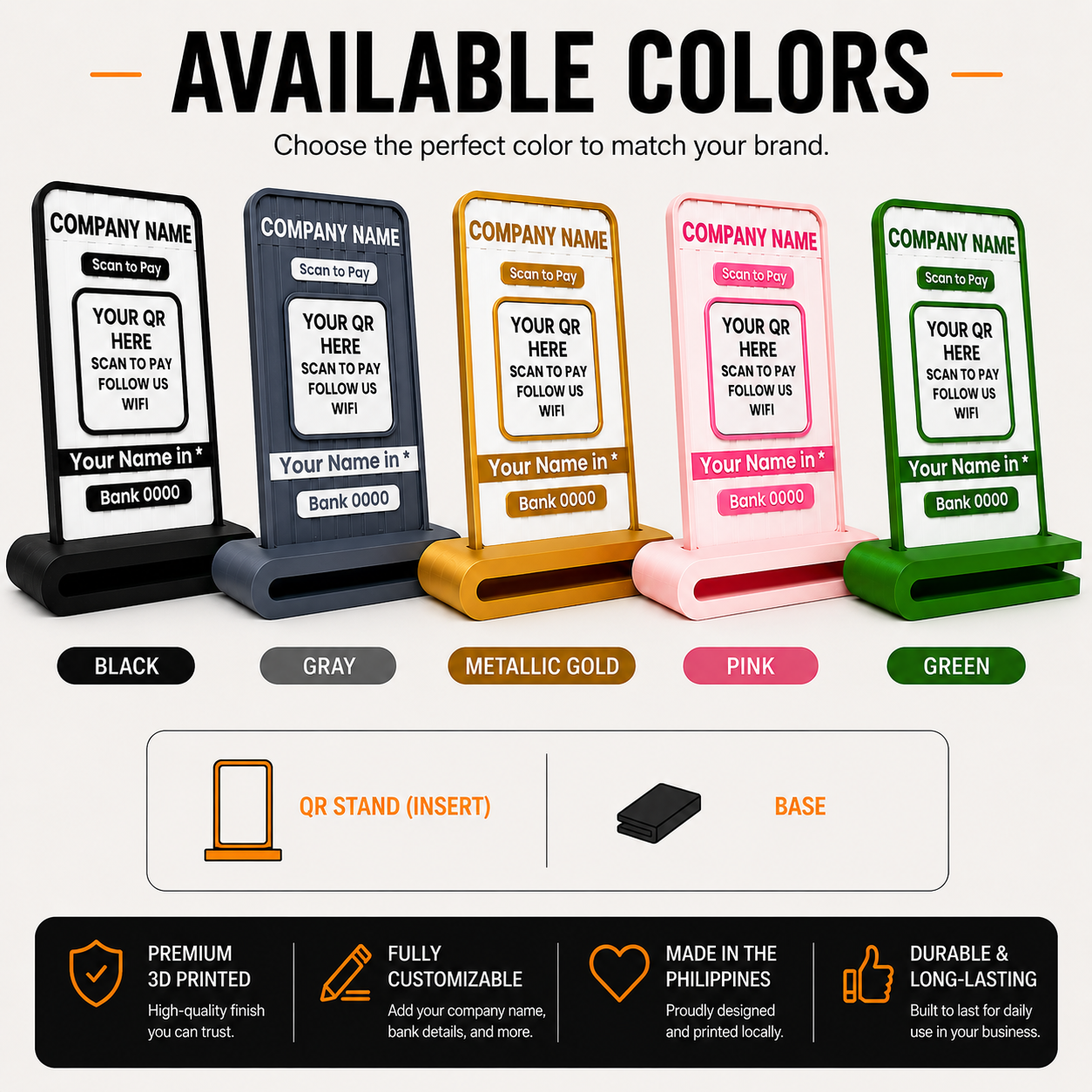Custom QR Stand | Personalized Business QR Display
