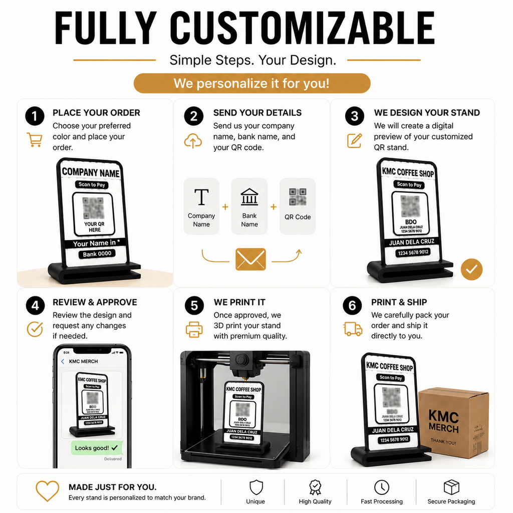 Custom QR Stand | Personalized Business QR Display