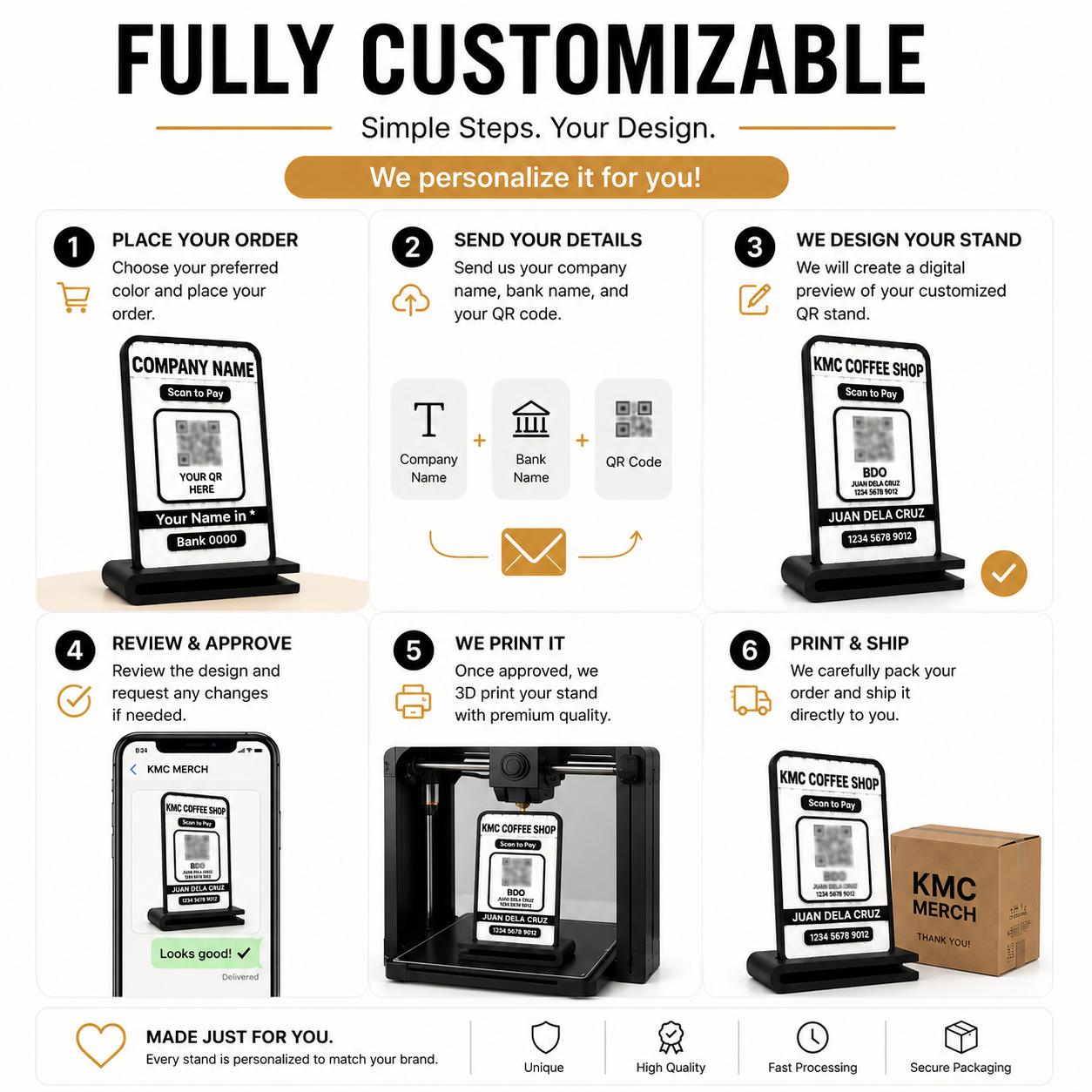 Custom QR Stand | Personalized Business QR Display