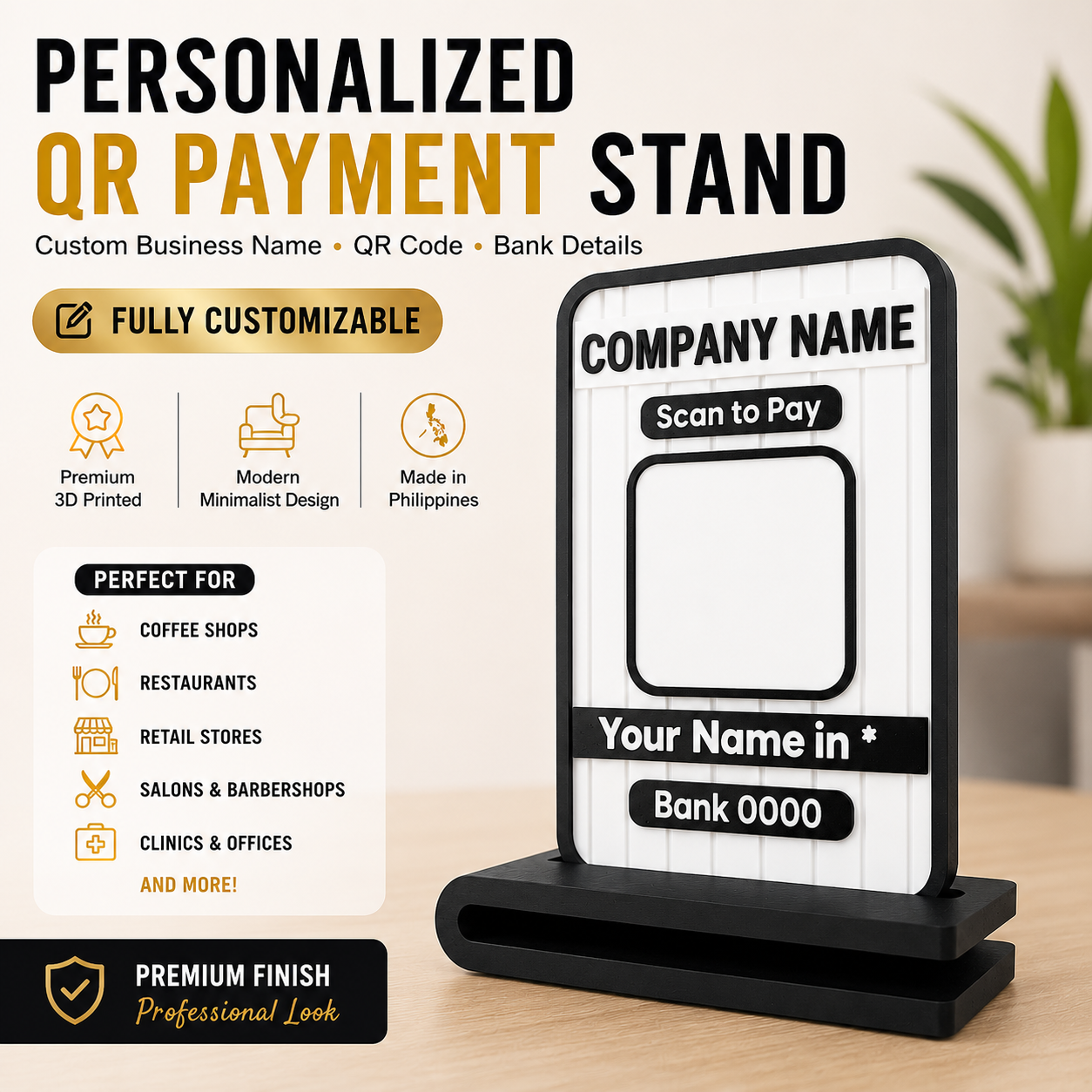 Custom QR Stand | Personalized Business QR Display
