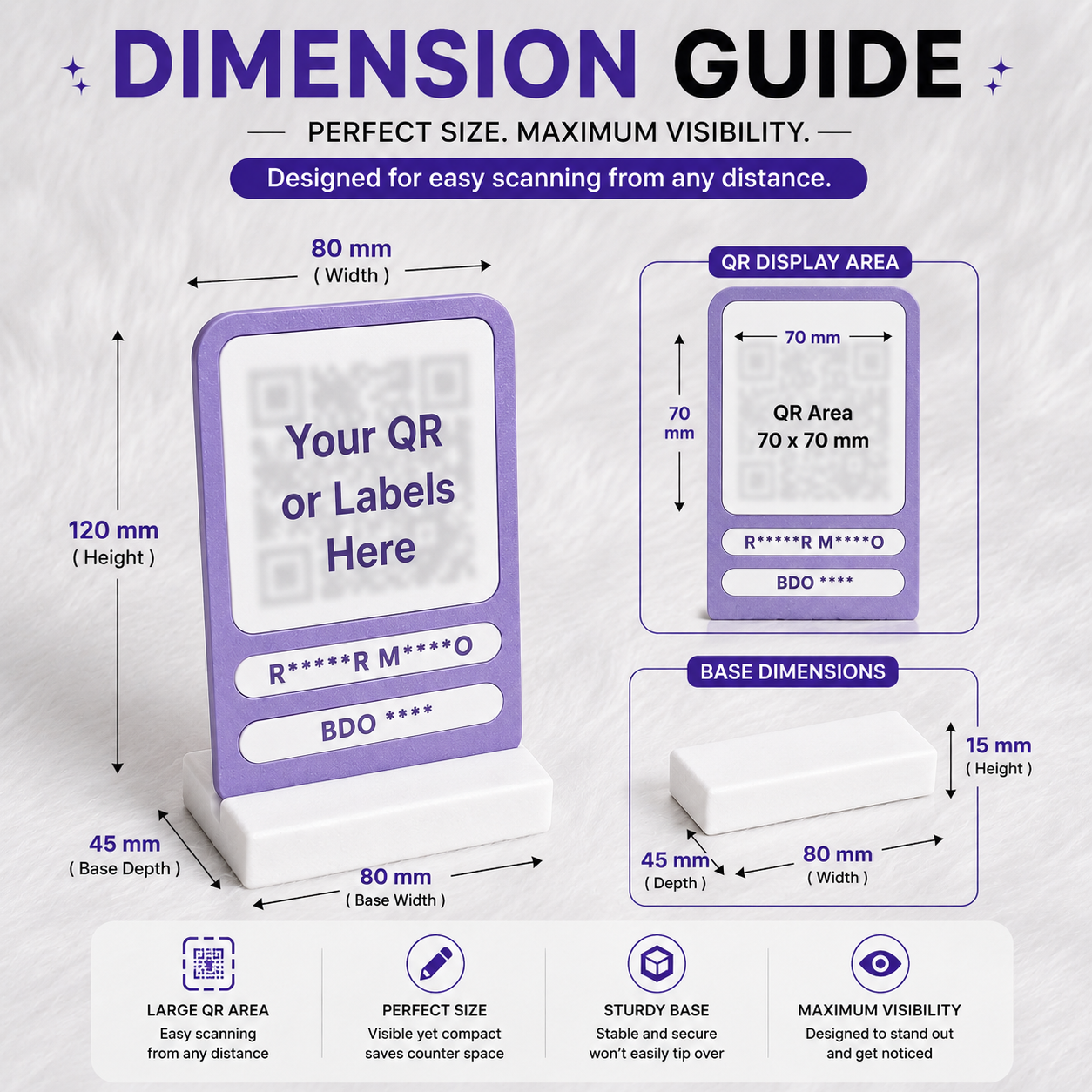 Modern QR Stand | Personalized Business QR Display Stand