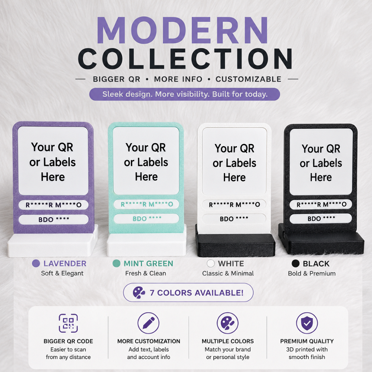 Modern QR Stand | Personalized Business QR Display Stand