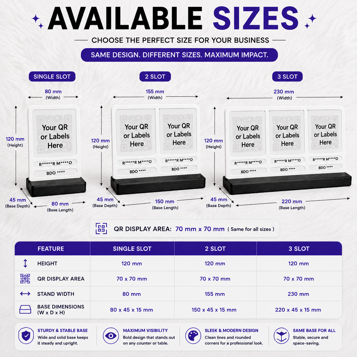 Modern QR Stand | Personalized Business QR Display Stand