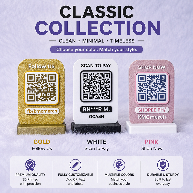 Classic QR Stand – Personalized QR Display for Business
