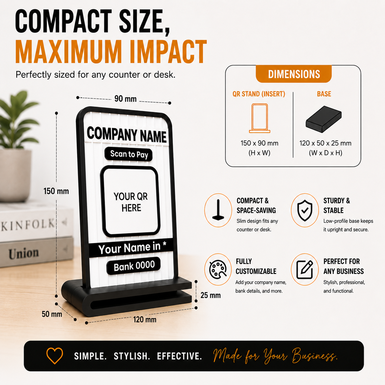 Custom QR Stand | Personalized Business QR Display